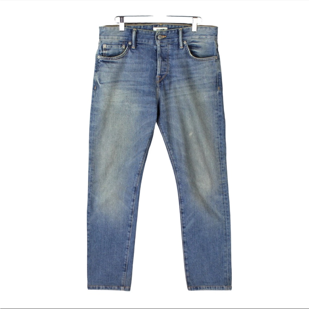 Buck Mason Jeans Men Size 31 Blue Slim Fit Made Usa Stretch Denim Medium Wash